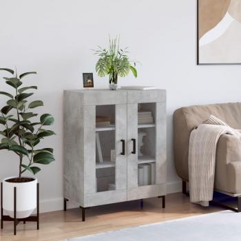 Aparador de madera de ingeniería 69,5x34x90 cm Mueble de Almacenaje de Salón Buffet Armario Auxiliar Armario de Almacenamiento Gris Hormigón