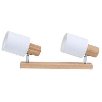 Lámpara de Techo Treehouse Epikasa - Madera de Roble, Metal Cromo y Blanco, 41x10x22 cm