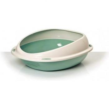 Arenero ovalado Shuttle para gatos con bordes de protección 45cm Verde