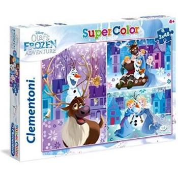 Clementoni 25228 Olaf's Frozen Adventures 3-in-1 Puzzle - 48 Pieces Each
