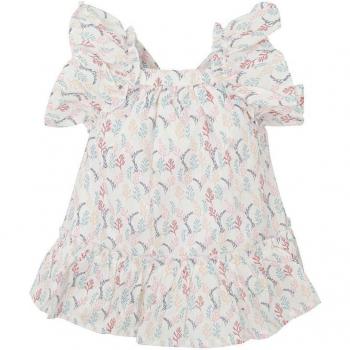 Vestido de bebé niña con volantes y motivos florales