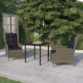 vidaXL 3-Piece Brown Garden Dining Set