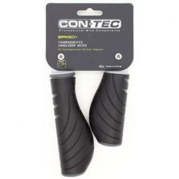 CONTEC Griff 'Ergo +' SB-verpackt, D2-Zweikomponenten, Paar Im Bereich der Handauflage sorgt die weiche Gel-Mischung für Komfort und Stoßabsorbierung und die harte außen für guten Halt auf dem Lenker, das flügelförmige Design verhinde