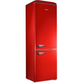 Sauber Serie 5-Retro Frigorífico Combi E Rojo, Alto 192 cm, Ancho 59.9 cm