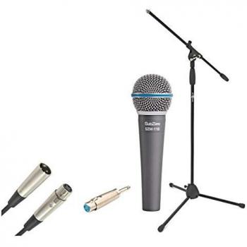 Micrófono Vocal Dinámico SubZero Beta con Cable y Soporte