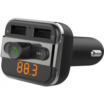 PERBEAT Bluetooth Car FM Transmitter with Dual USB Charging, Remote Music Controls & Hands-Free Calling, Works with iPhone,Samsung,Android,MP3 Players.Supports USB/Micro SD card