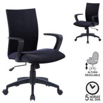Silla Giratoria Q-Connect KF19015 con Base de Nylon Regulable en Altura 895+110mm, Alto 580mm, Ancho 550mm, Profundidad, Diseño Moderno - Color Negro o