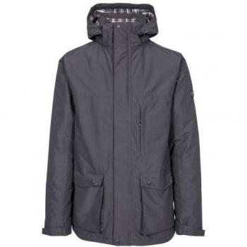 Trespass - Chaqueta Impermeable Vauxelly para Hombre, impermeable, transpirable, con capucha ajustable, cierre frontal con cremallera, bolsillos laterales con cremallera, puños ajustables y diseño ligero