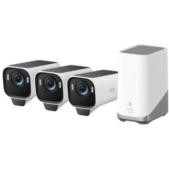 Cámara de Seguridad IP EufyCam S3 Pro 3+1 con HomeBase 3, Resolución 3840 x 2160 píxeles, Inalámbrica y Visión Nocturna