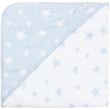 Bellybutton 10960-40248 - Toalla con capucha para bebés, con diseño de estrellas, color blanco y azul pálido