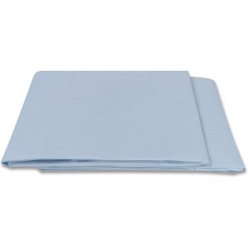 Lote 2 Bajeras 100% Algodón Ajustables con Goma Celeste para Cuna 60x120 cm