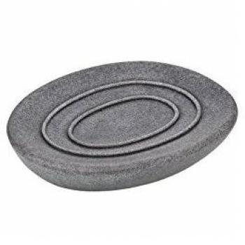 Wenko Pebble Stone Jabonera, Poliresina, Gris, 10.1x12.1x3 cm