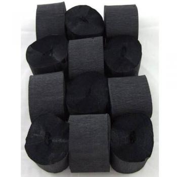 12 Negro. Papel crepé serpentinas 45mm x 10metros. 14 colores vibrantes siempre en stock