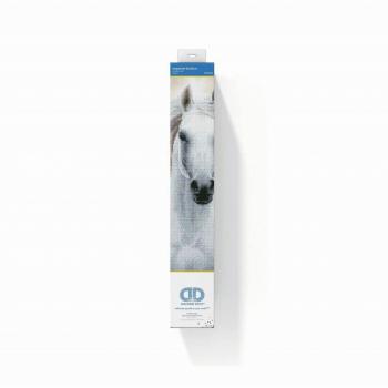 Imperial Stallion 5D Diamond Painting Kit - White Horse Design, 48 x 65 cm, Includes 22,434 Diamond Mosaic Stones