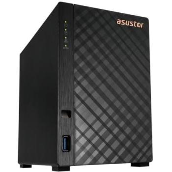 Asustor Drivestor 2 Gen 2 AS1202T - NAS de 2 Bahías, Quad-Core 1.7GHz, 1GB DDR4, Puerto 2.5GbE, 3 x USB