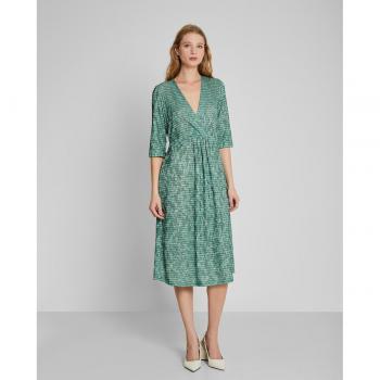 Vestido midi estampado de manga francesa