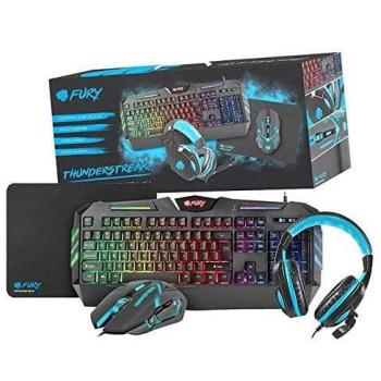 Fury Thunderstreak 3.0 Gaming Kit 4-in-1: Keyboard (English) + Mouse + Headphones + Mousepad NFU-1674