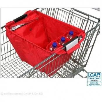 achilles Easy-Carrier, Bolsa para Carro de Compras con Compartimiento de refrigeración y 3 compartimientos de Botellas, 54 cm x 35 cm x 39 cm