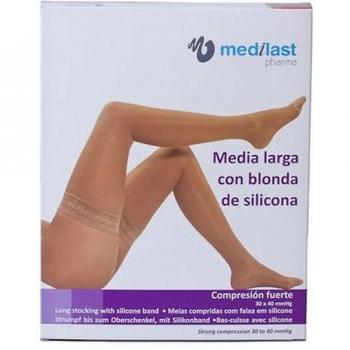 Medias largas blancas con blonda (par) T-S 2uds