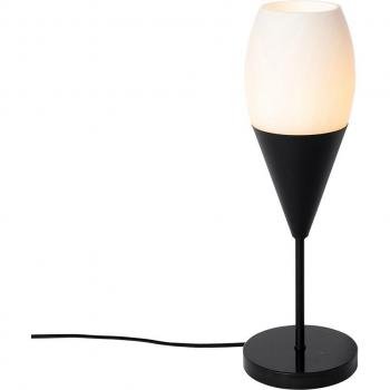Lámpara de mesa moderna negra con cristal opalino - Drop, acero y mármol, adecuada para LED, máx. 1 x 60 Watt