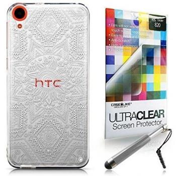 CASEiLIKE Arte indio de la línea 2061 Bumper Prima Híbrido Duro Protección Case Cover Funda Cascara for HTC Desire 820 +Protector de Pantalla +Plumas Stylus retráctil