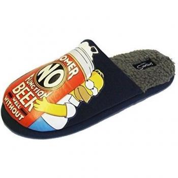 Para hombre Novelty Homer Simpson Chaplin Novelty cálido forro polar Mule Zapatillas, color multicolor, talla 41-42 EU