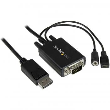 StarTech.com Cable DisplayPort a VGA Adaptador con Audio de 3m - Cable Conversor DisplayPort a VGA - Cable DP a VGA 1920x1200 - Cable para Monitor de Ordenador DisplayPort a VGA con Audio