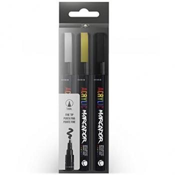 Pack 3 Rotuladores Acrílicos Metalizados Montana 1mm