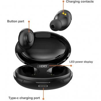 Auriculares Inalámbricos Bluetooth TWS Deportivos para Música y Videojuegos, Carga Inalámbrica, Compatibles con IOS y Android