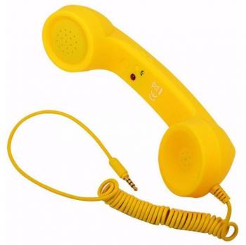 Auricular de mano clásico a prueba de radiación 3.5mm con micrófono, receptor portátil para ordenador