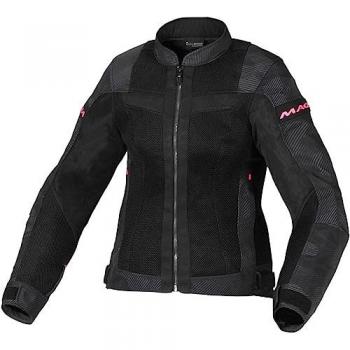 Chaqueta textil de motocicleta para damas Macna Velotura Camo - Negro Multicolor XS