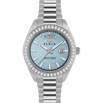 Philipp Plein Crystal Date Superlative Watch, Gray, Female, Size: ONE SIZE