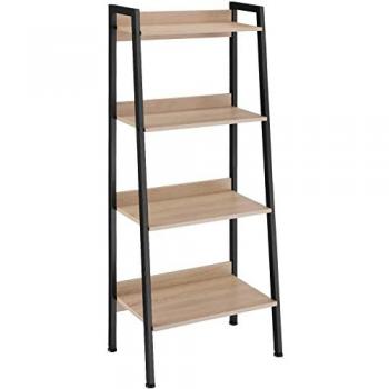 Estantería Tectake de estilo industrial con diseño minimalista, tableros estables de aglomerado con recubrimiento protector de melamina efecto madera, sólida estructura de acero con revestimiento en polvo, dimensiones 57.5 x