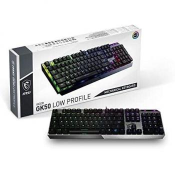 MSI Vigor GK50 Low Profile RGB Gaming Keyboard with Kailh Choc White Switches, USB, German Layout