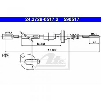 Cable de Embrague ATE 24.3728-0517.2 para FIAT Seicento / 600 3/5 puertas, Cinquecento