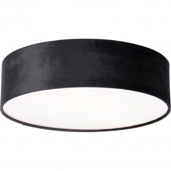 Plafón moderno negro de 40 cm con interior dorado tipo tambor