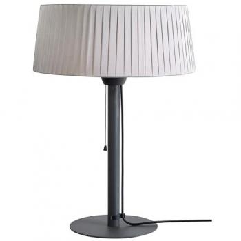 Estufa de patio eléctrica halógena portátil moderna 1500 W de acero gris para exteriores Olleria