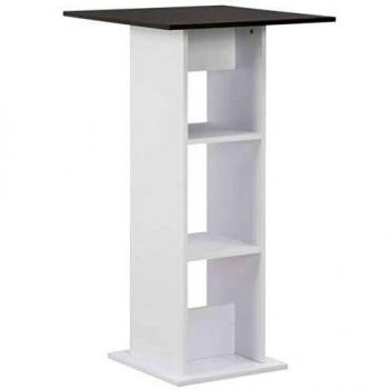 Mesa de Bar Madera Blanca y Antracita vidaXL (60x60x110 cm)