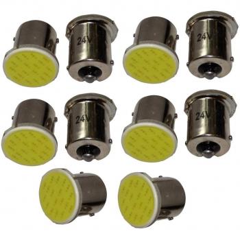 AERZETIX: 10 x Bombillas 24V P21W R10W R5W 18LED SMD COB blanco para camion semirremolque puerta de garaje portal