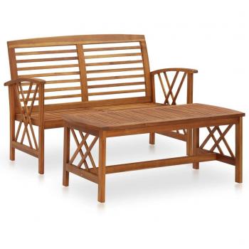 vidaXL 2 Piece Garden Lounge Set Solid Acacia Wood