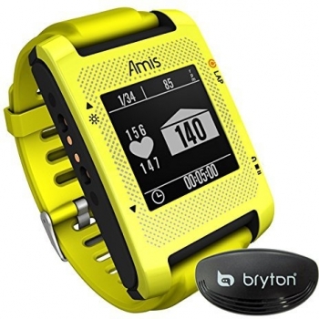Bryton Amis S430H - Reloj GPS para running con sensor cardíaco Ant+, color amarillo