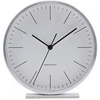 House Doctor Reloj de Mesa Hannah, Plateado, 15 x 15 cm