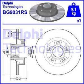 Disco de freno DELPHI BG9031RS