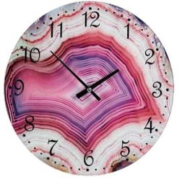 Reloj de Pared de Mármol Rosa con Cristal, 30 x 4 x 30 cm (Pack de 4 Unidades)