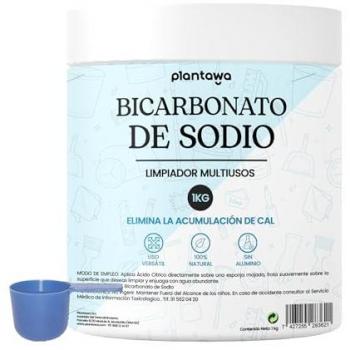 Bicarbonato de Sodio Plantawa 1KG - Multiusos para Limpieza en Casa: Quitamanchas, Blanqueante y Eliminador de Olores y Grasa, Origen Natural y Puro