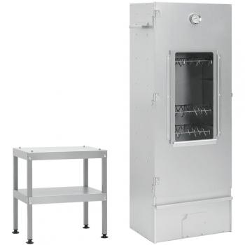 vidaXL BBQ Oven Smoker with Table Galvanised Steel