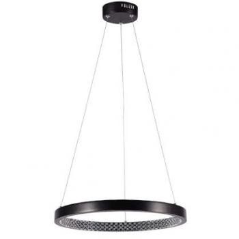 Lámpara Colgante Circular LED 19W de Metal Negro D: 40cm H: 108cm Luz Neutra 4000K