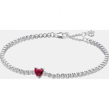 Pulsera Tenis Corazón Brillante Rojo 590041C02 de PANDORA