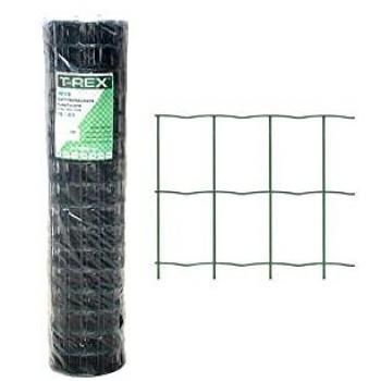 Rete Electrosoldada Zincada Plastificada Verde 25m, Malla 76x63mm, Hilo Ø2,20mm, Altura 100cm