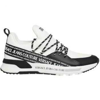 Versace Jeans Couture White Dynamic Lace-Up Sneakers for Men, Size 9 US (42 EU)